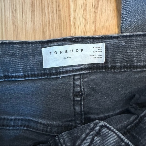 Topshop Jamie Skinny Jean High Rise Distressed Ripped Knees Dirty Gray - Picture 5 of 9